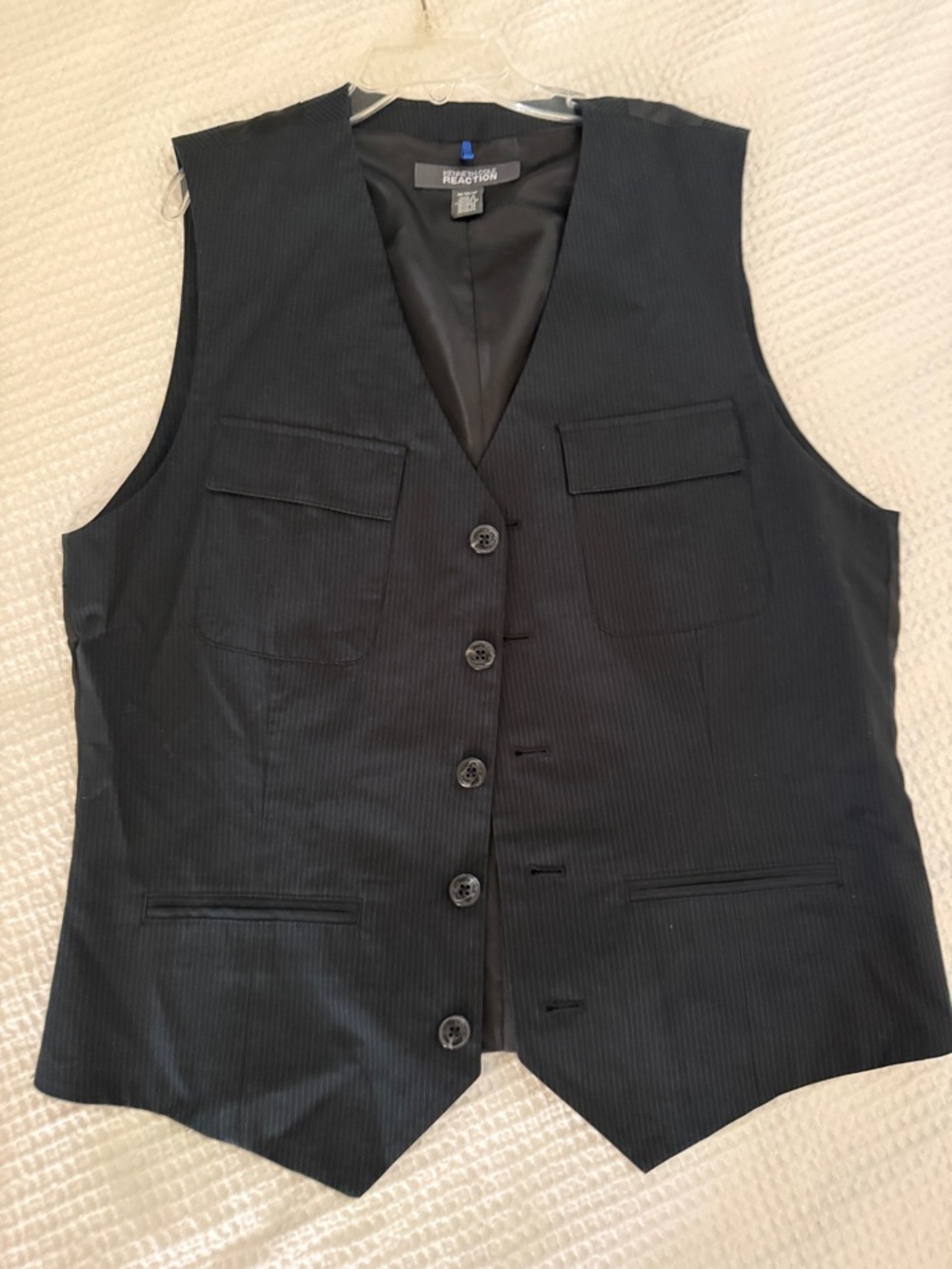 Kenneth Cole Reaction Black Pinstripe Men's Dress Vest